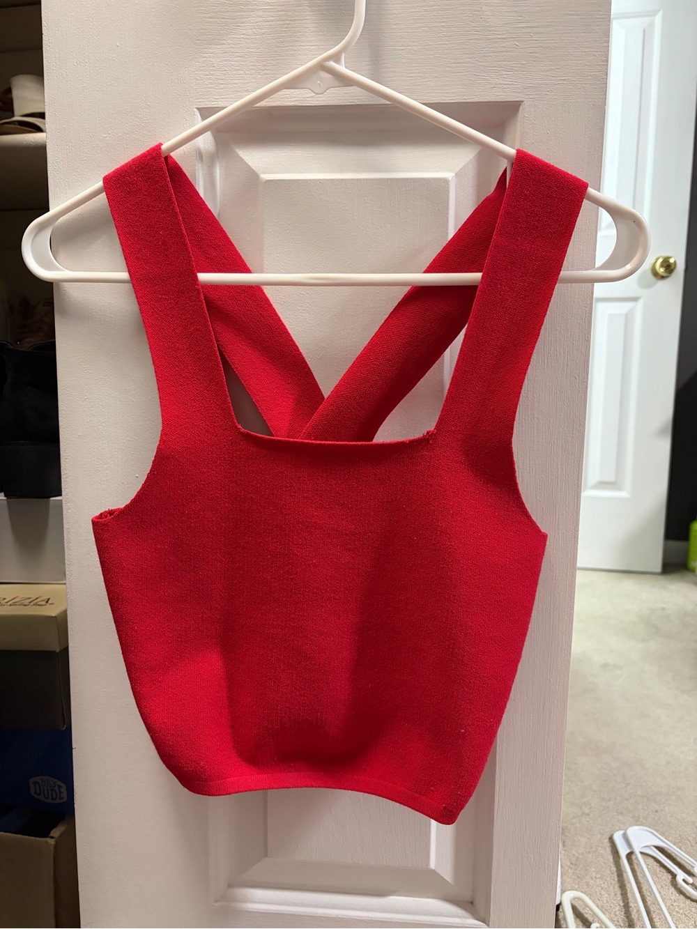 Kendall & Kylie Red Crossback Knit Crop Top